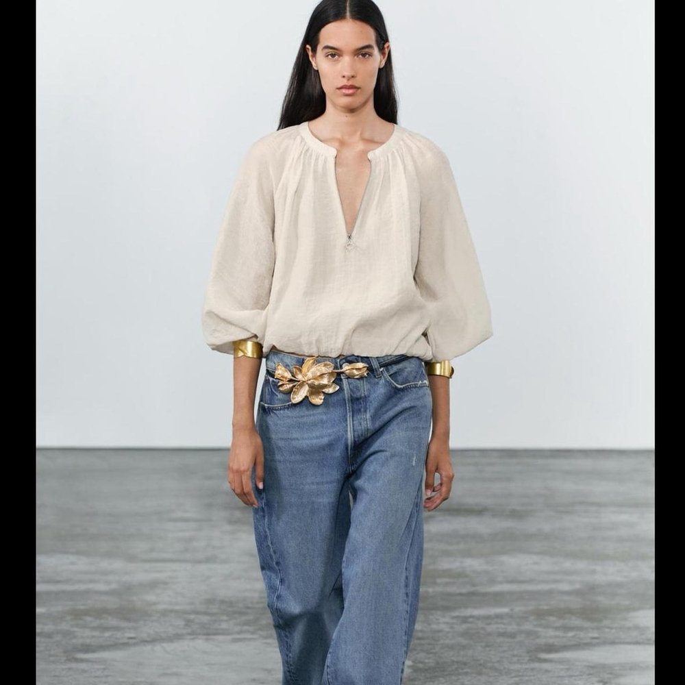 Zara ZIPPED BLOUSE ZW COLLECTION- SIZE XS - BRAND NEW WITH TAG